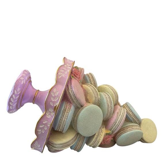 Sweet Treats Pastel Macarons on a Pedestal Stand 16in Easter Holiday Decor NEW - Picture 8 of 15